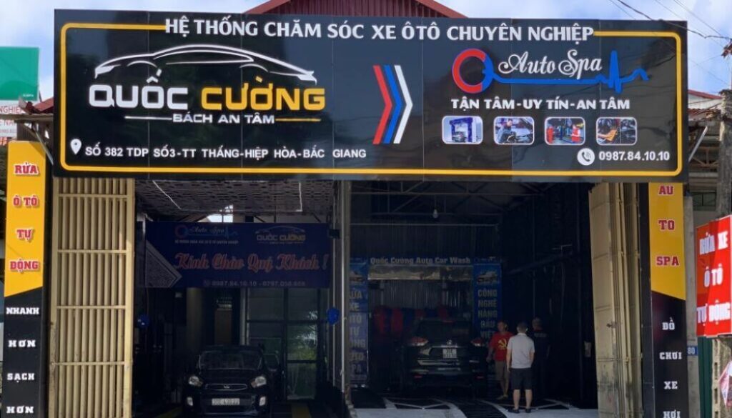 thiết kế bản hiệu rửa xe
