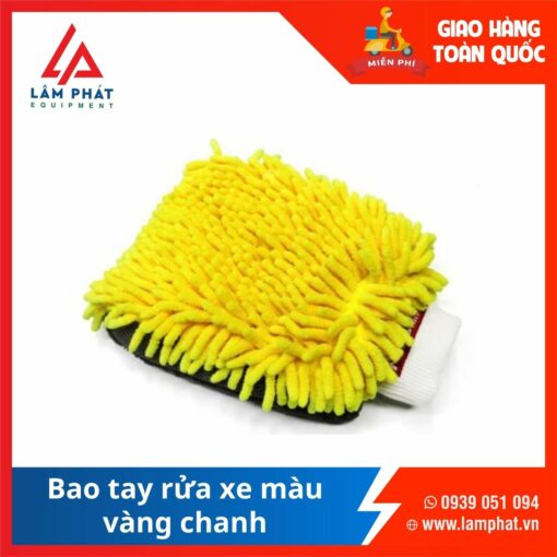 Bao tay rửa xe màu vàng chanh Maxshine