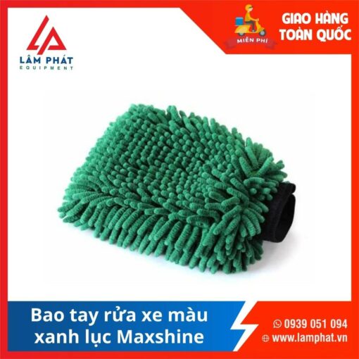 Bao tay rửa xe màu xanh lục Maxshine