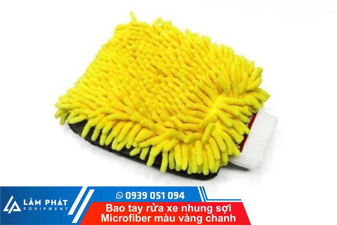 Bao tay rửa xe màu vàng chanh Maxshine