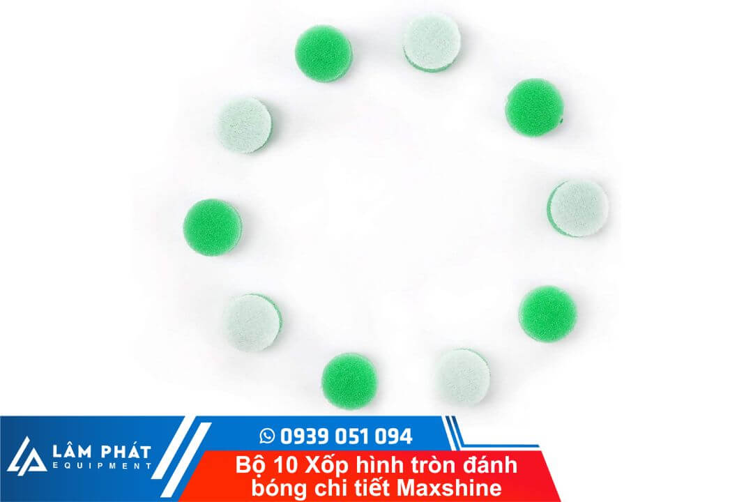 Bộ 10 Xốp hình tròn đánh bóng chi tiết Maxshine