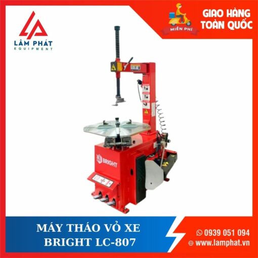Máy tháo vỏ xe, ra vào lốp xe tay ga, xe máy, ô tô, xe tải BRIGHT LC-807 Công nghệ ITALY