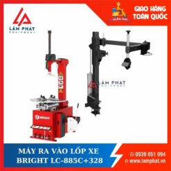 MÁY RA VÀO LỐP Ô TÔ CẦN GẬT GÙ, KÈM BỘ HỖ TRỢ ÉP LỐP CÔNG NGHỆ ITALIA BRIGHT LC-885C+328