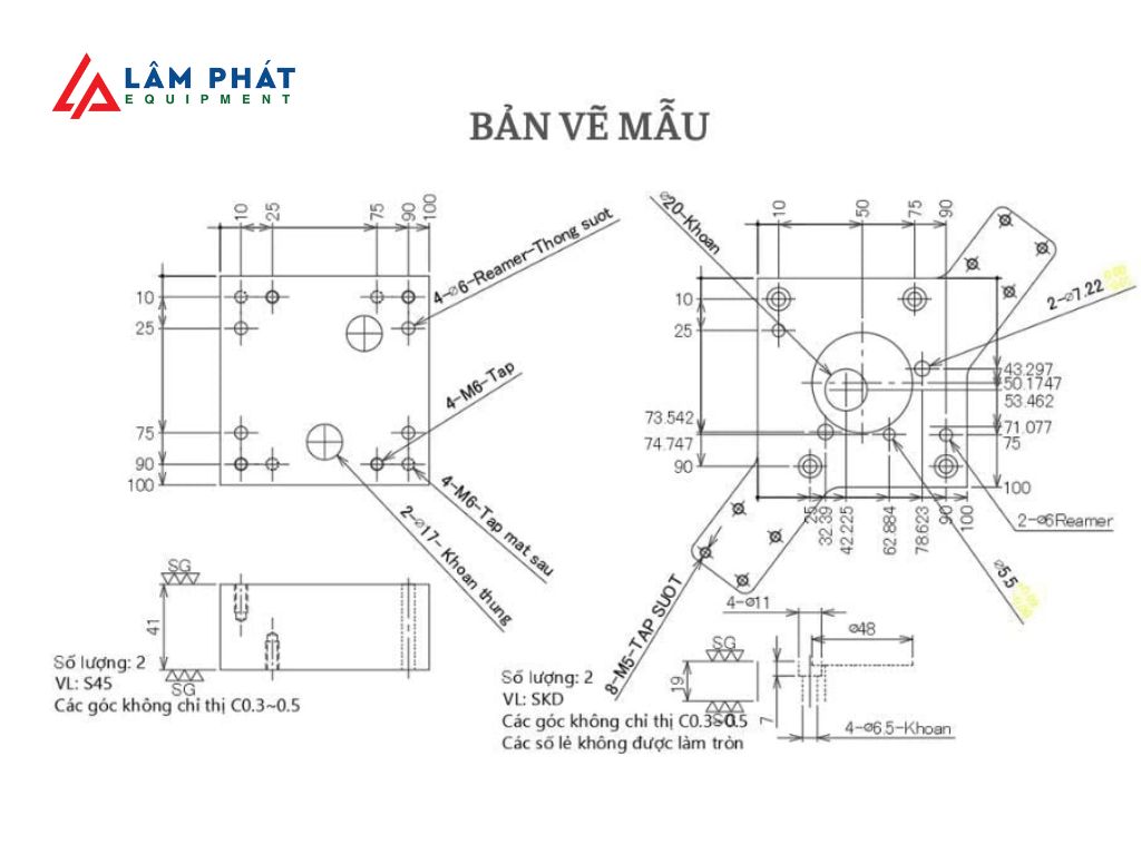 Bản vẽ, thông số để cắt bản mã 