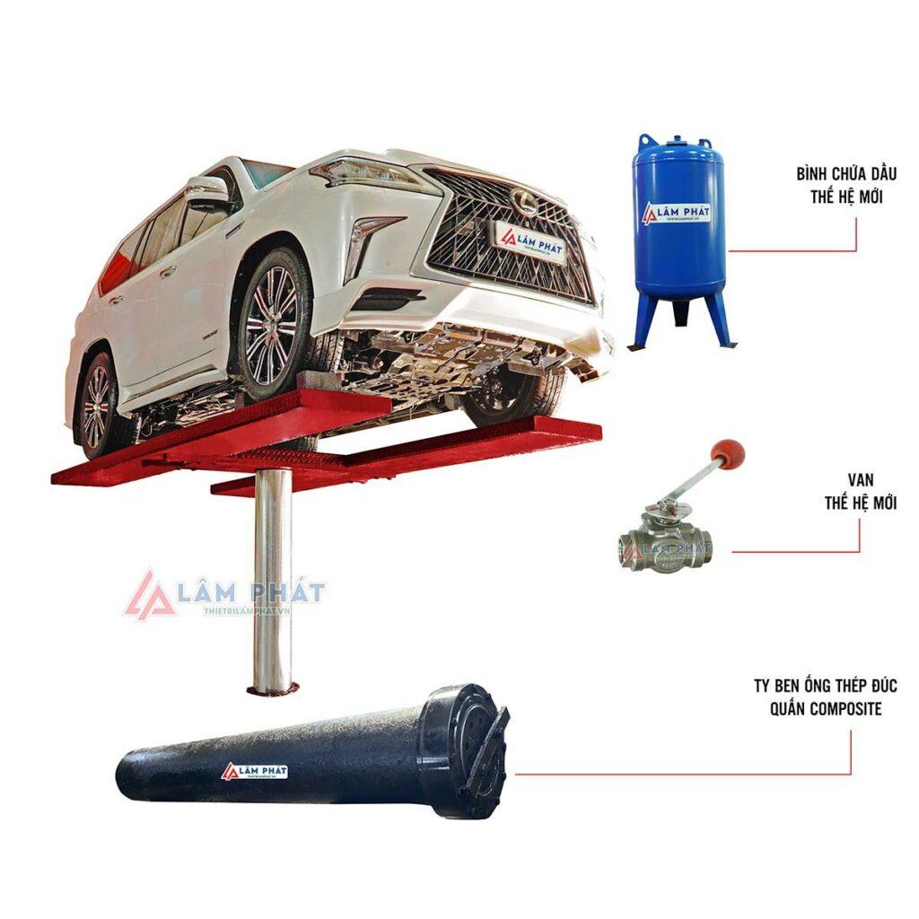 cầu nâng 1 trụ mặt bàn âm nền thế hệ mới do Lâm Phát sản xuất LP-5004 dùng để rửa xe ô tô