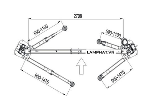 THÔNG SỐ KỸ THUẬT CẦU NÂNG XE Ô TÔ 2 TRỤ GIẰNG TRÊN TITANO STD-6246TAD
