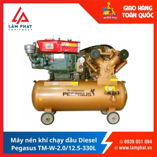 Máy nén khí chạy dầu Diesel Pegasus TM-W-2.0/12.5-330L