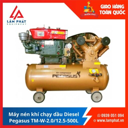 Máy nén khí chạy dầu Diesel Pegasus TM-W-2.0/12.5-500L