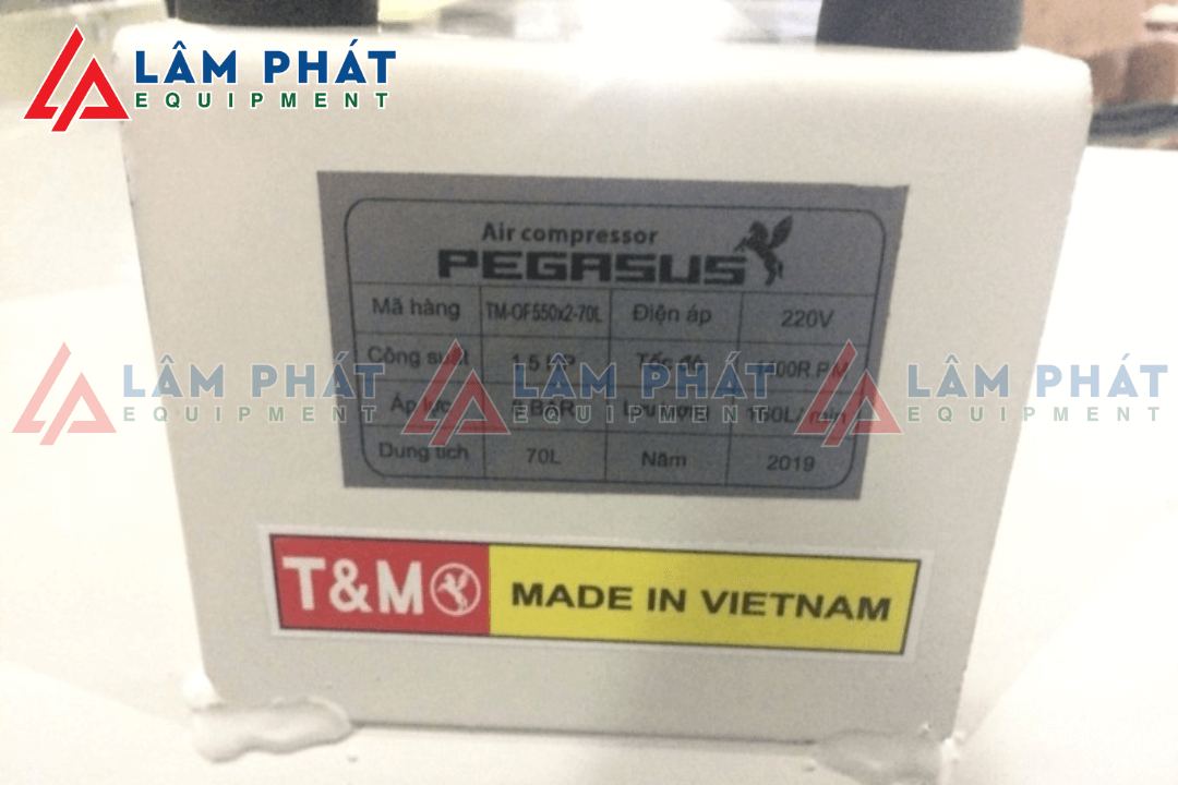 Thông số kỹ thuât của Máy nén khí không dầu Pegasus TM-OF550*2-70L