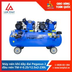 Máy nén khí Pegasus 2 đầu nén TM-V-0.25/12.5x2-230L