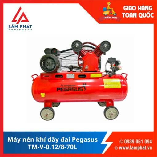 Máy nén khí dây đai Pegasus TM-V-0.12/8-70L