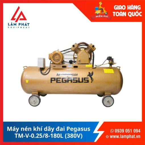Máy nén khí dây đai Pegasus TM-V-0.25/8-180L (380V)