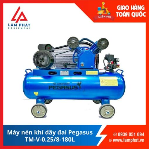 Máy nén khí dây đai Pegasus TM-V-0.25/8-180L