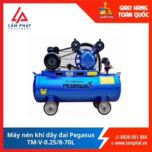 Máy nén khí dây đai Pegasus TM-V-0.25/8-70L