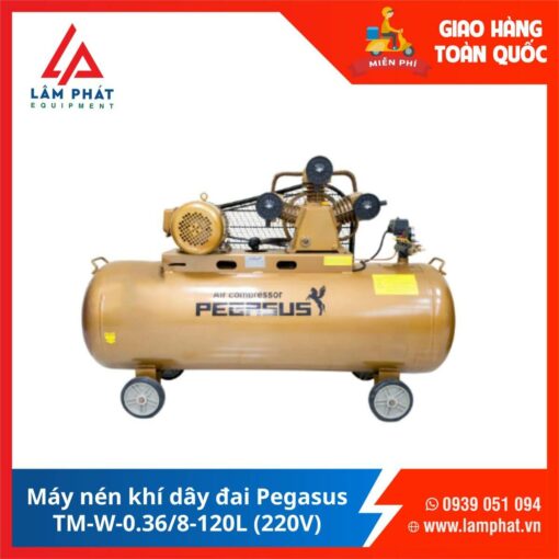Máy nén khí dây đai Pegasus TM-V-0.36/8-120L (220V)