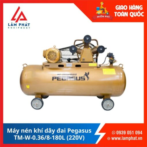 Máy nén khí dây đai Pegasus TM-V-0.36/8-180L (220V)