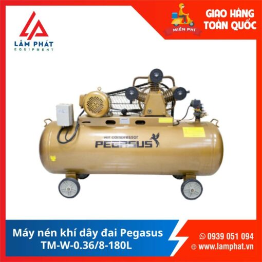 Máy nén khí dây đai Pegasus TM-V-0.36/8-180L