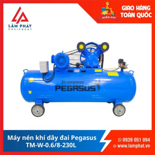 Máy nén khí dây đai Pegasus TM-W-0.6/8-230L