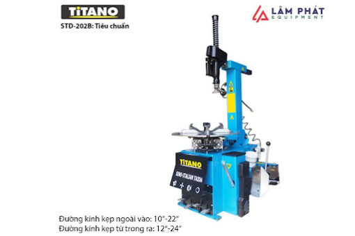 Thông số kỹ thuật Máy ra vào lốp, máy tháo vỏ xe tải Titano STD-202B có cần gật gù