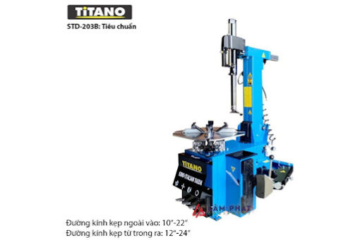 Thông số kỹ thuật Máy ra vào lốp, máy tháo vỏ xe tải Titano STD-203B có cần gật gù