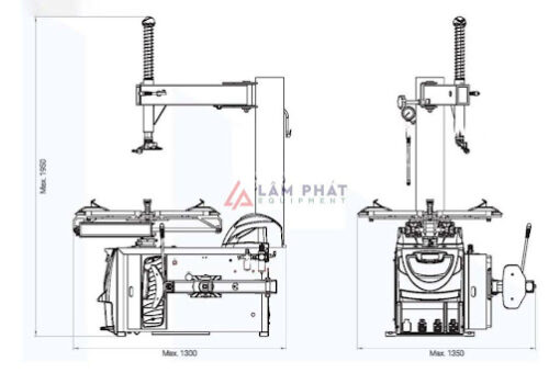 Thông số kỹ thuật MÁY RA VÀO LỐP XE Ô TÔ, KÈM BỘ HỖ TRỢ BRIGHT LC-890N+240 CÔNG NGHỆ ITALY