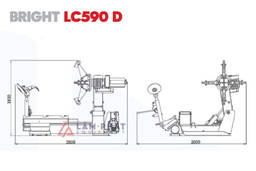 Thông số kỹ thuật Máy ra vào vỏ xe tải, xe công trường nặng Bright LC-590D Liên doanh Ý
