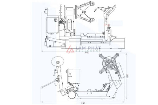 Thông số kỹ thuật Máy tháo vỏ xe tải lớn, máy ra vào lốp xe tải BRIGHT LC588S Liên doanh Ý