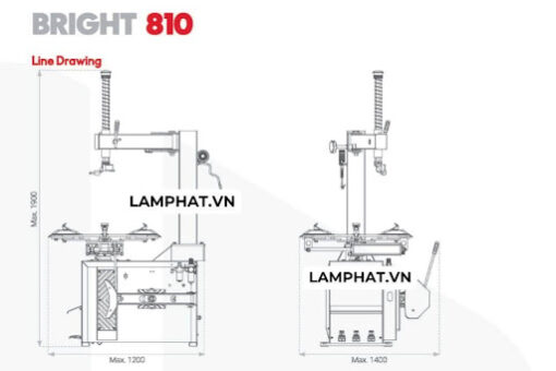 Thông số kỹ thuật Máy tháo vỏ xe Bright LC-810E