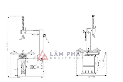 Thông số kỹ thuật Máy tháo vỏ xe, ra vào lốp xe tay ga, xe máy, ô tô, xe tải NK NK418S