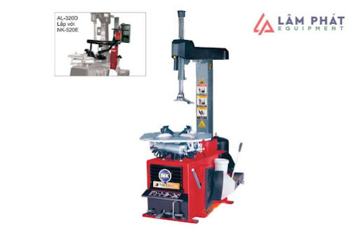 Thông số kỹ thuật Máy tháo vỏ xe, ra vào lốp xe tay ga, xe máy, ô tô, xe tải NK520E+AL320D