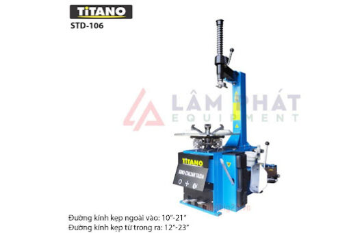 Thông số kỹ thuật Máy tháo vỏ xe, ra vào lốp xe tay ga, xe máy, ô tô, xe tải Titano STD-106B