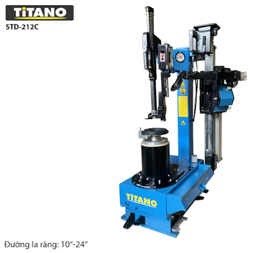 Máy tháo lốp lưu động Titano STD-212C không lơ via, không mâm kẹp, lắp trên thân xe, hoạt động bằng khí nén
