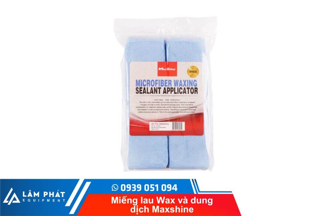 Bộ sản phẩm Miếng lau Wax và dung dịch Maxshine 4 cái/1 gói