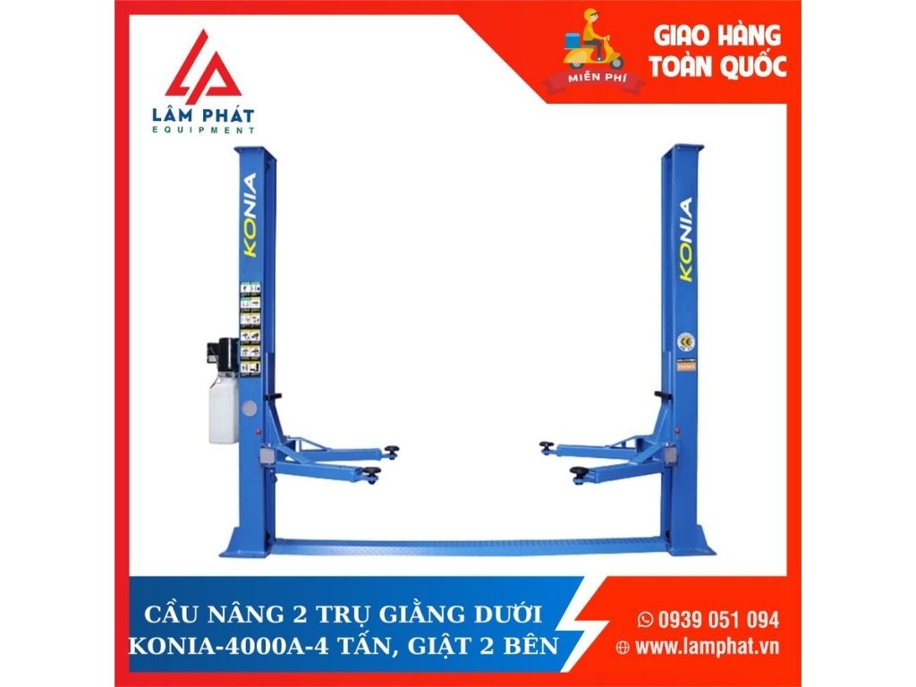 Thiết bị cần thiết nhất trong một gara ô tô là cầu nâng 2 trụ